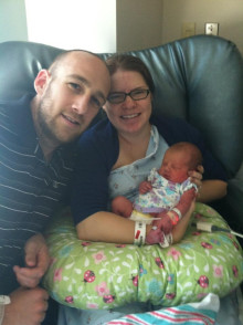 Andrew, Liz and baby Emma Brewer