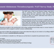 Neonatal Alloimmune Thrombocytopenia – NAIT Survey Study request.